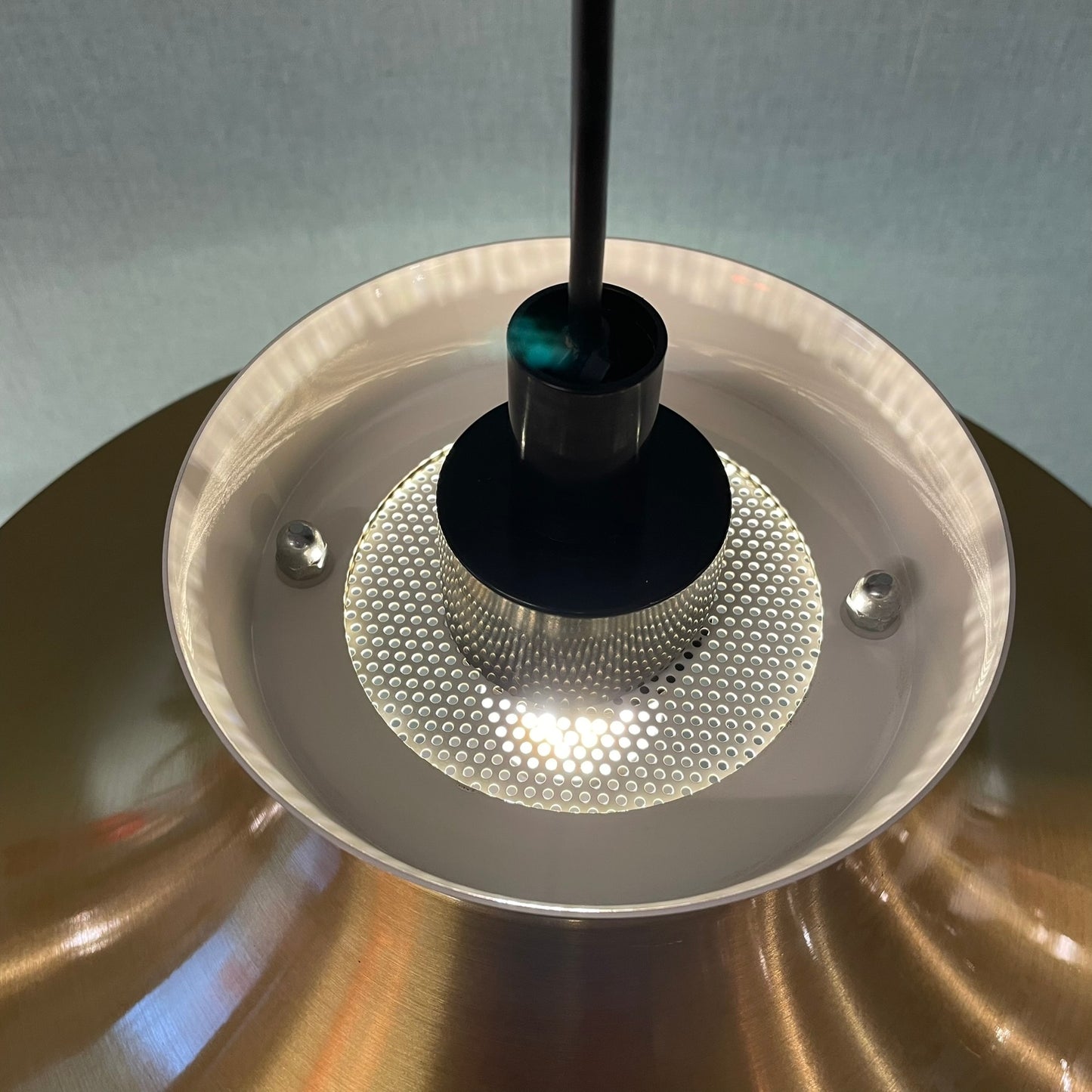 Vintage messing hanglamp – jaren 70