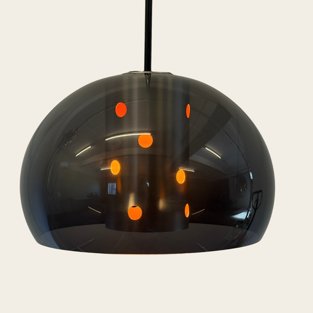 Herda Space Age hanglamp in blauwgrijs acryl - jaren 70
