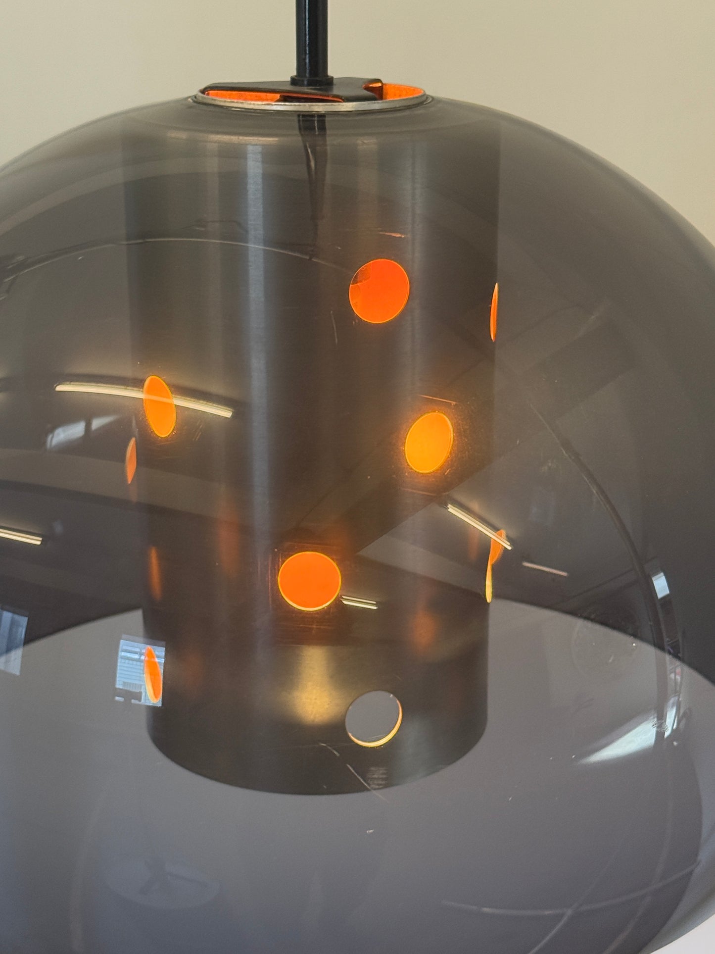 Herda Space Age hanglamp in blauwgrijs acryl - jaren 70