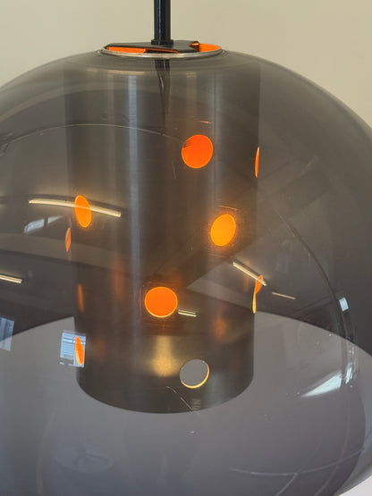 Herda Space Age hanglamp in blauwgrijs acryl - jaren 70