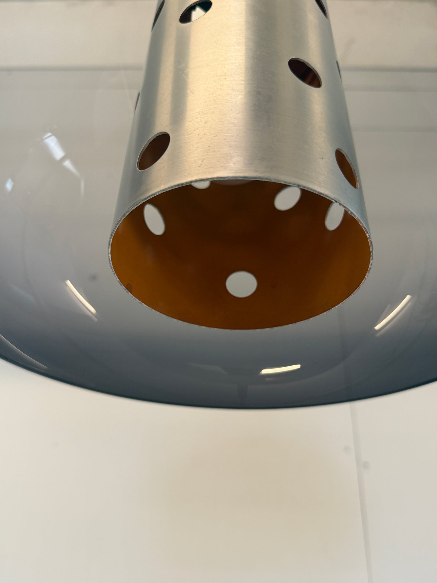 Herda Space Age hanglamp in blauwgrijs acryl - jaren 70