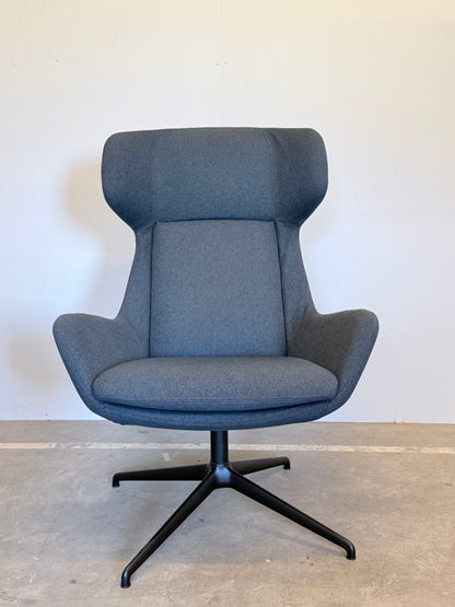 Rossetto Sofy High draaifauteuil – grijsblauw