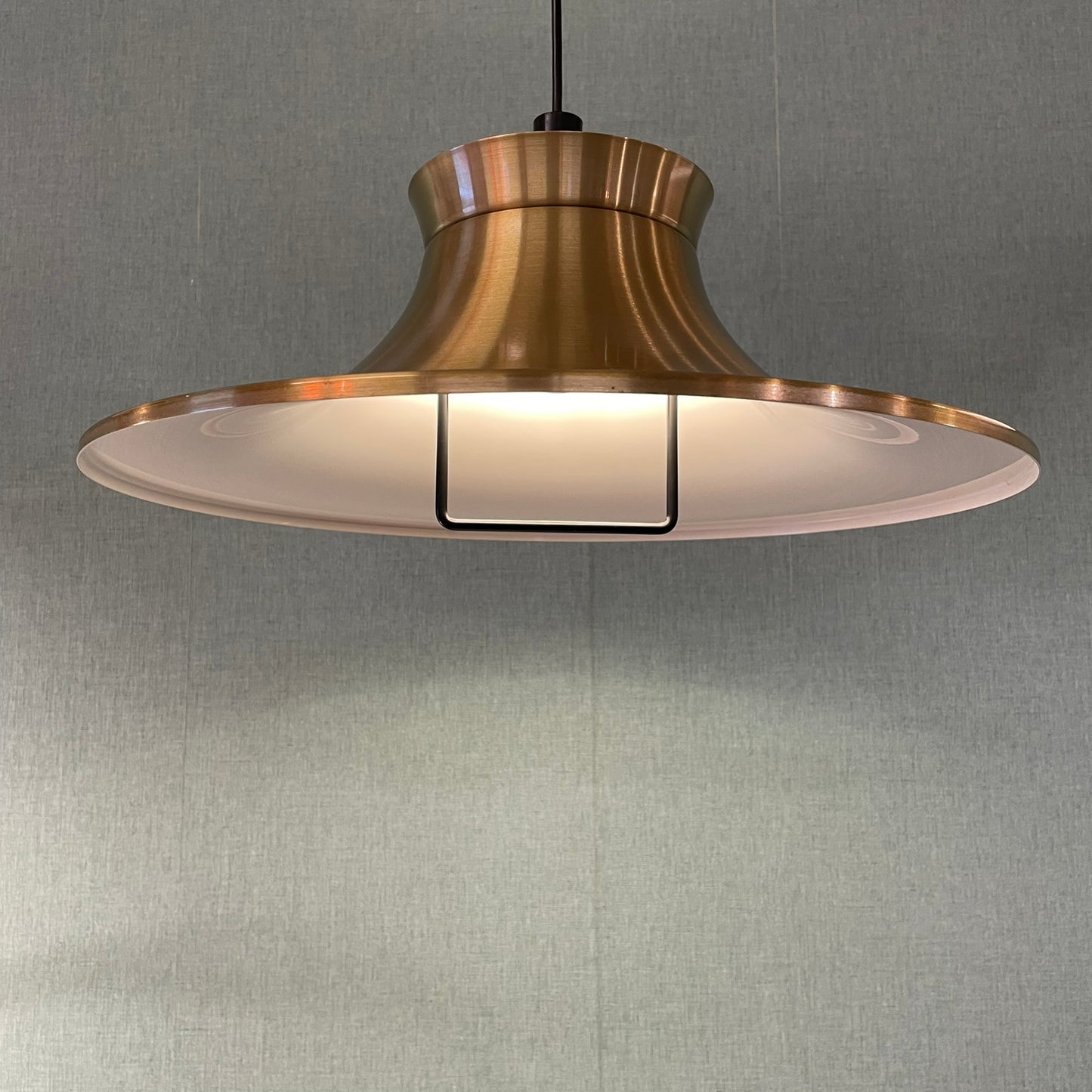 Vintage messing hanglamp – jaren 70