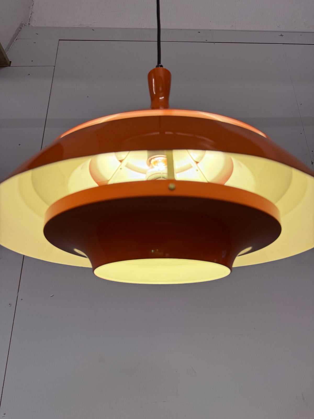 Schnieder Leuchten hanglamp – Oranje – Jaren 70